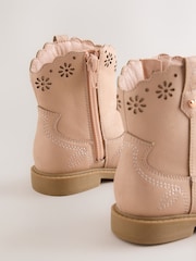 Pink Shimmer Western Ankle Boots - Image 3 of 5