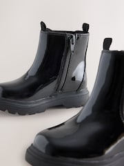 Black Patent Chelsea Chunky Ankle Boots - Image 3 of 5