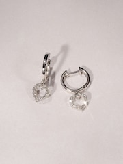 The Diamond Store White Heart Drop Huggie Lab Diamond Earrings 0.31ct in 925 Silver - Image 3 of 6