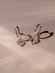 The Diamond Store White Heart Drop Huggie Lab Diamond Earrings 0.31ct in 925 Silver - Image 5 of 6