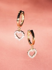 The Diamond Store White Heart Drop Huggie Lab Diamond Earrings 0.31ct in 925 Silver - Image 6 of 6