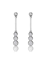 The Diamond Store White Trilogy Drop Earrings 0.12ct Lab Diamonds 925 Sterling Silver - Image 1 of 4