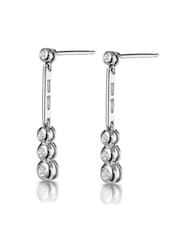 The Diamond Store White Trilogy Drop Earrings 0.12ct Lab Diamonds 925 Sterling Silver - Image 2 of 4