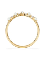 The Diamond Store White Opal and Lab Diamond Wishbone Ring in 9K Yellow Gold - Image 2 of 5