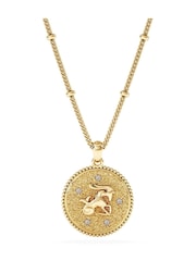 The Diamond Store Capricorn Zodiac Medallion Necklace Lab Grown 0.02ct in 18K Gold Vermeil - Image 1 of 3