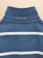 Joules Boys' Woody Blue/White Striped Cotton Polo Shirt - Image 5 of 5