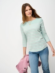 Crew Clothing Blue Essential Breton Top - Image 1 of 5