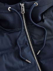 Navy Quilted Hybrid Hooded Jacket - Image 10 of 12