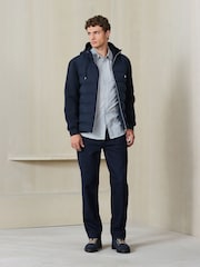 Navy Quilted Hybrid Hooded Jacket - Image 2 of 12