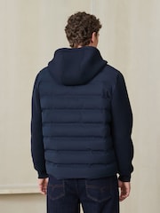 Navy Quilted Hybrid Hooded Jacket - Image 3 of 12