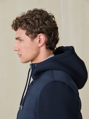 Navy Quilted Hybrid Hooded Jacket - Image 5 of 12