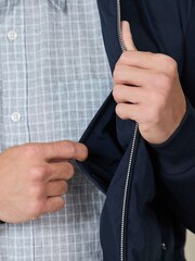 Navy Quilted Hybrid Hooded Jacket - Image 7 of 12