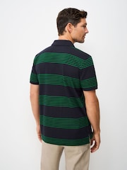 Crew Clothing Blue Striped Cotton Rugby Polo Shirt - Image 3 of 5