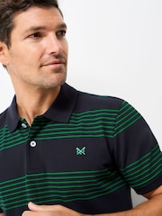 Crew Clothing Blue Striped Cotton Rugby Polo Shirt - Image 4 of 5