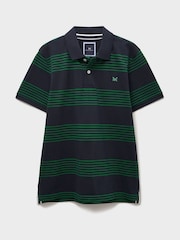 Crew Clothing Blue Striped Cotton Rugby Polo Shirt - Image 5 of 5