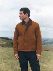 Tan Brown Shower Resistant Tri Blend Barn Jacket - Image 6 of 11