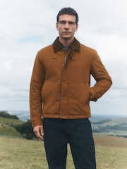 Tan Brown Shower Resistant Tri Blend Barn Jacket - Image 8 of 11
