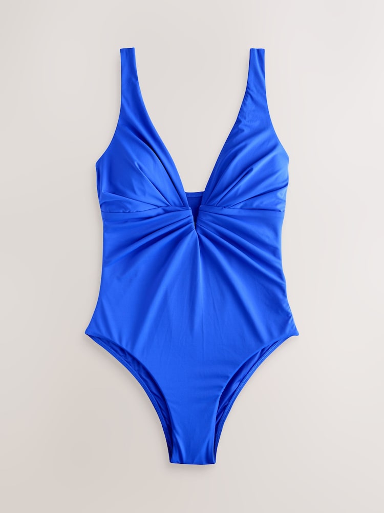 Cobalt Blue Plunge Tummy Control Swimsuit - Image 1 of 4