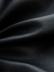 Black Faux Leather Mock Hoodie Jacket - Image 10 of 13