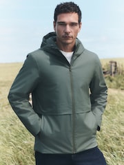 Khaki Green Waterproof Rubberised Anorak Jacket - Image 1 of 8