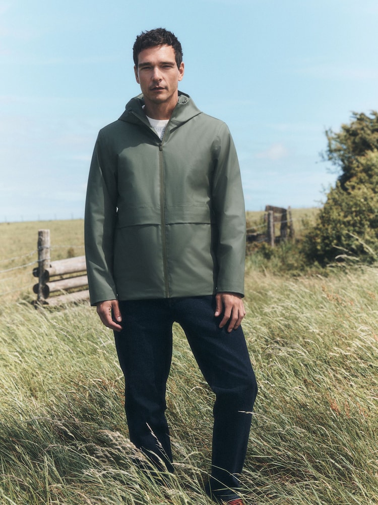 Khaki Green Waterproof Rubberised Anorak Jacket - Image 2 of 8