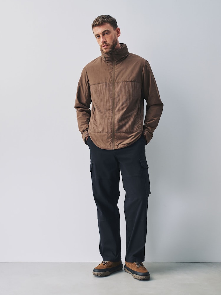 Brown Shower Resistant Seersucker Anorak Jacket - Image 2 of 7