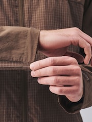 Brown Shower Resistant Seersucker Anorak Jacket - Image 5 of 7