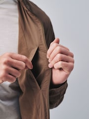 Brown Shower Resistant Seersucker Anorak Jacket - Image 6 of 7