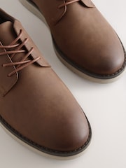 Brązowy - Wygodne buty derby na koturnie - Obraz 5 z 7