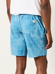 FatFace Teal Blue Printed Palm Tile Board Shorts - Image 2 of 7