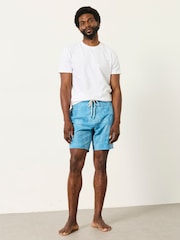 FatFace Teal Blue Printed Palm Tile Board Shorts - Image 4 of 7