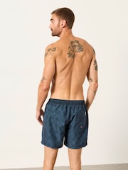 FatFace Mid Blue Geo Printed Swim Shorts - Image 2 of 6