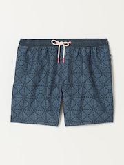 FatFace Mid Blue Geo Printed Swim Shorts - Image 6 of 6