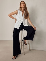 Ecru V-Neck Lightweight Denim Waistcoat - Image 2 of 5