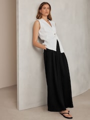 Ecru V-Neck Lightweight Denim Waistcoat - Image 3 of 5
