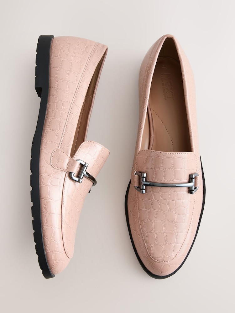 Rose Pink Wide Fit Forever Comfort® Trim Hardware Loafers - Image 1 of 8