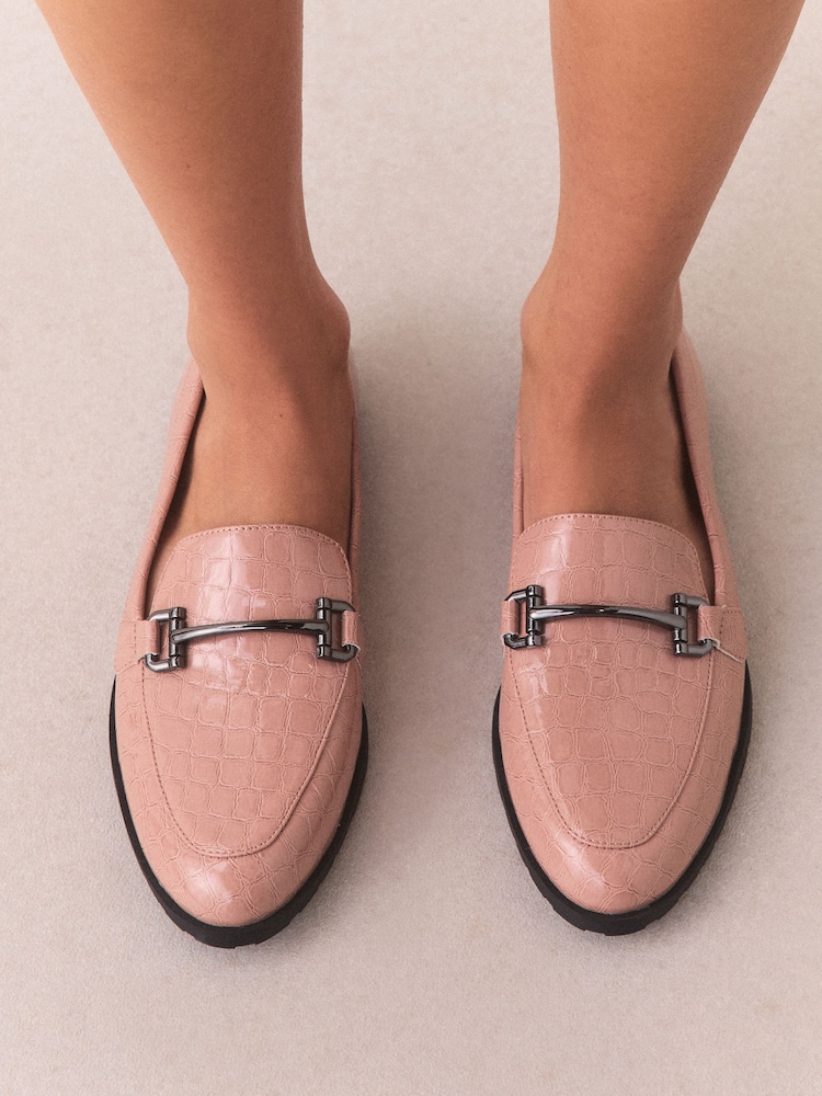 Rose Pink Wide Fit Forever Comfort® Trim Hardware Loafers - Image 2 of 8