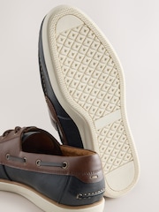 Tan/Navy Comfort Wedge Boat Shoes - Image 5 of 7