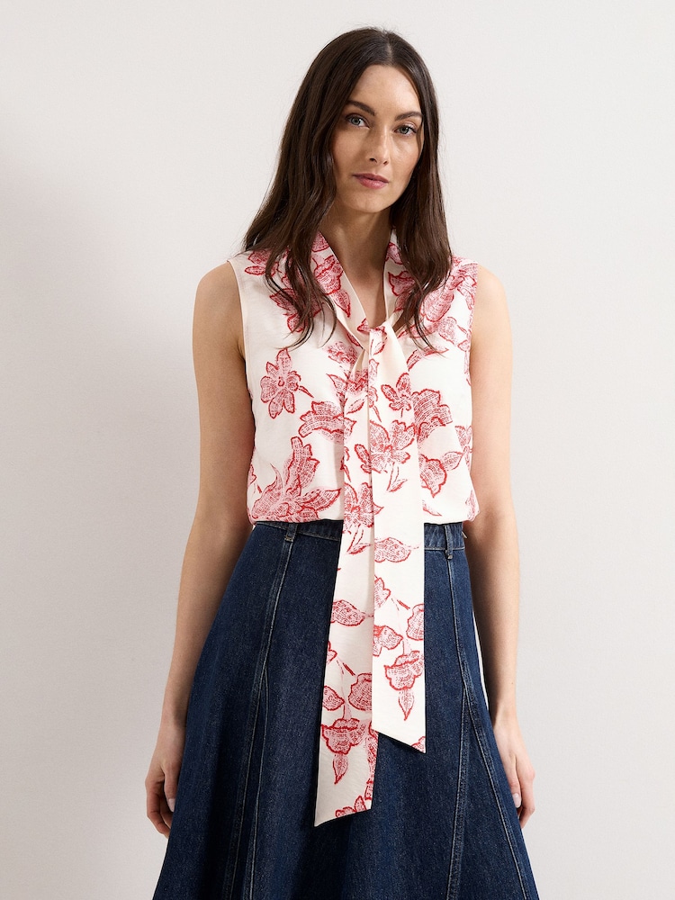Phase Eight Red Junie Floral Blouse - Image 1 of 6