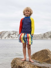 כחול  - גופיית גלישה עשויה בד המגן מפני קרינת השמש UV לבנים של Muddy Puddles - תמונה 1 מתוך 5