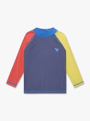 כחול  - גופיית גלישה עשויה בד המגן מפני קרינת השמש UV לבנים של Muddy Puddles - תמונה 3 מתוך 5