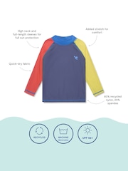 כחול  - גופיית גלישה עשויה בד המגן מפני קרינת השמש UV לבנים של Muddy Puddles - תמונה 5 מתוך 5