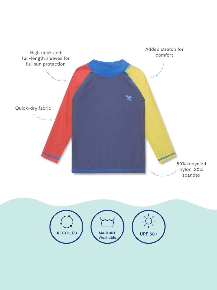 כחול - גופיית גלישה עשויה בד המגן מפני קרינת השמש UV לבנים של Muddy Puddles - תמונה 5 מתוך 5 כחול - גופיית גלישה עשויה בד המגן מפני קרינת השמש UV לבנים של Muddy Puddles - תמונה 5 מתוך 5