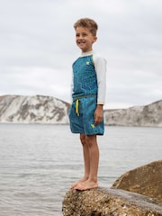 ירוק - גופיית גלישה עשויה בד המגן מפני קרינת השמש UV לבנים של Muddy Puddles - תמונה 1 מתוך 5