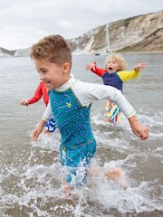 ירוק - גופיית גלישה עשויה בד המגן מפני קרינת השמש UV לבנים של Muddy Puddles - תמונה 2 מתוך 5