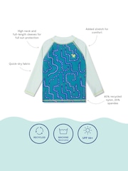 ירוק - גופיית גלישה עשויה בד המגן מפני קרינת השמש UV לבנים של Muddy Puddles - תמונה 5 מתוך 5