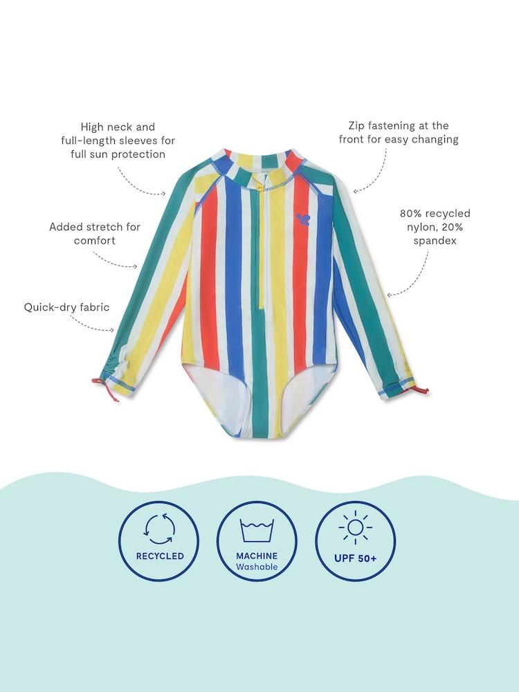 ホワイト - Muddy Puddles UV 保護 スイムスーツ - 画像 5 / 5