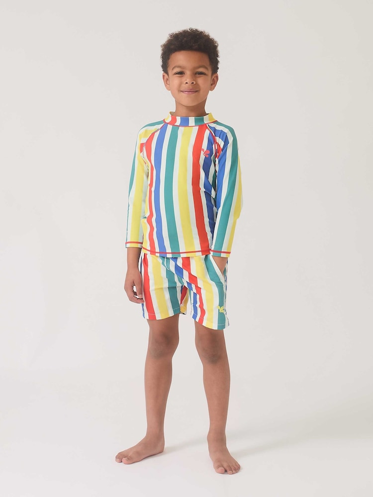 לבן - Muddy Puddles מכנסי שחייה קצרים באפקט הגנה מפני קרני UV - תמונה 2 מתוך 5