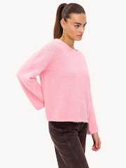 LOAVIES Pink Oversize Drop Shoulder Long Sleeve Jumper - Image 3 of 5