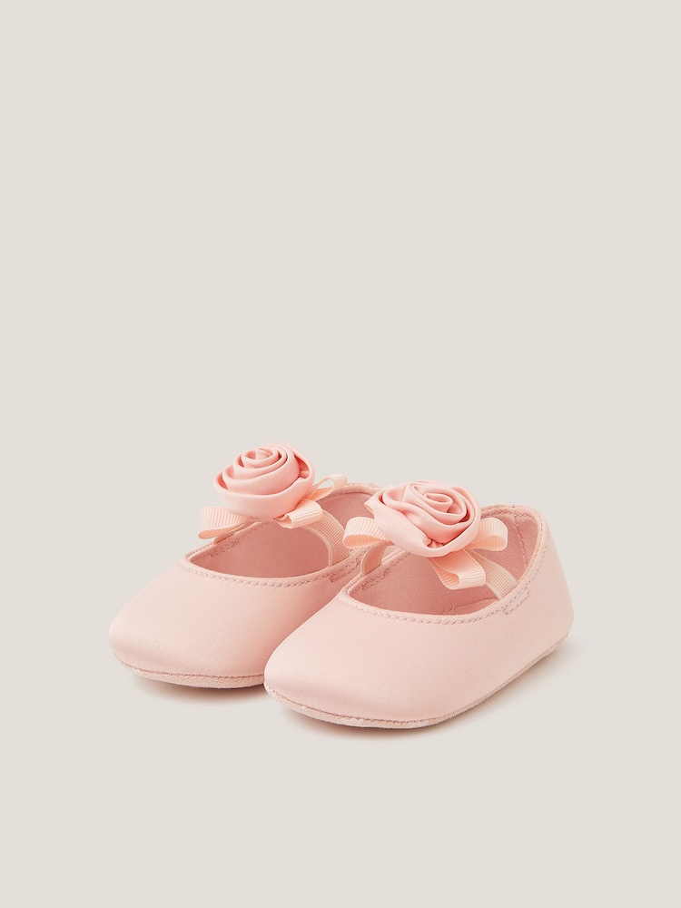 Monsoon Pink Baby Rosette Boots - Image 1 of 3 Monsoon Pink Baby Rosette Boots - Image 1 of 3